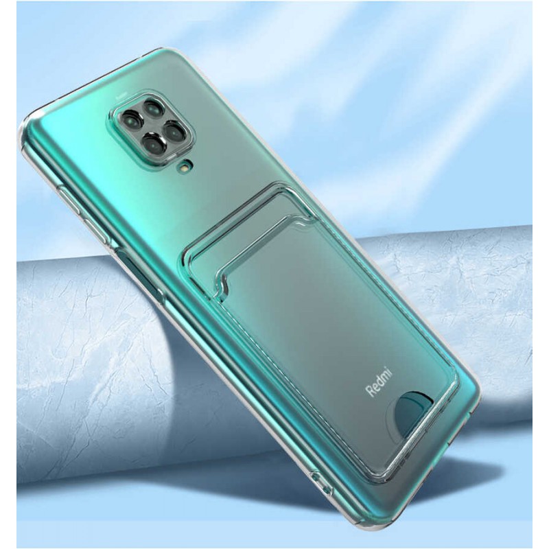Bal-z Xiaomi Redmi Note 9S Kılıf Kartlıklı Şeffaf  Setra Clear Silikon Kapak