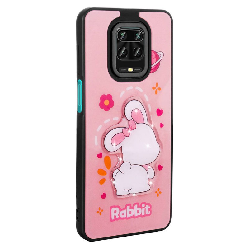 Bal-z Xiaomi Redmi Note 9S Kılıf Parlayan Kabartmalı İkonik Figürlü  Amas Silikon Kapak