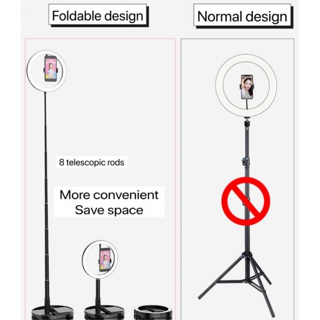 Zore 26 Cm Foldable Işıklı Telefon Tutucu Ring Light Zore 26 Cm Foldable Işıklı Telefon Tutucu Ring Light