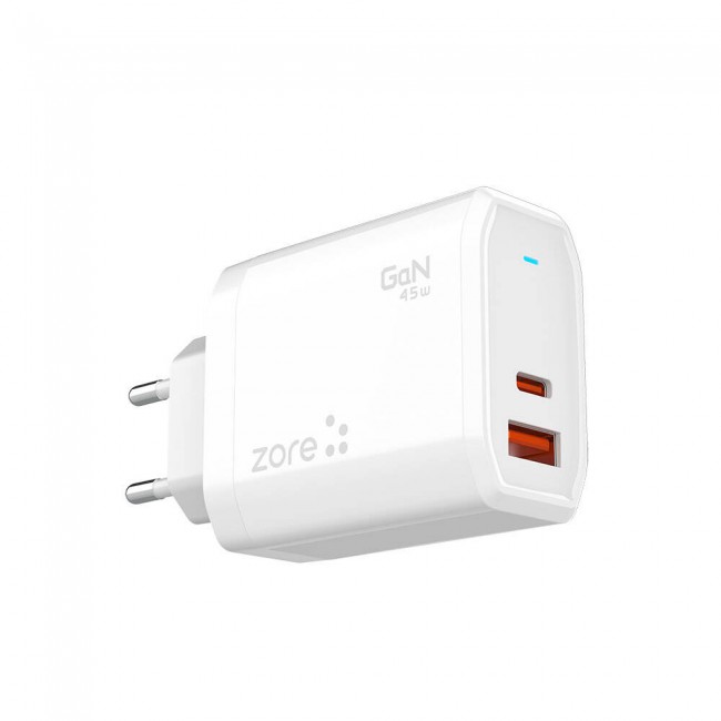 Zore Always-02 GaN Tech Type-C PD4.0 USB-A QC3.0 Hızlı Şarj Özellikli Seyahat Şarj Başlığı 45W Zore Always-02 GaN Tech Type-C PD4.0 USB-A QC3.0 Hızlı Şarj Özellikli Seyahat Şarj Başlığı 45W