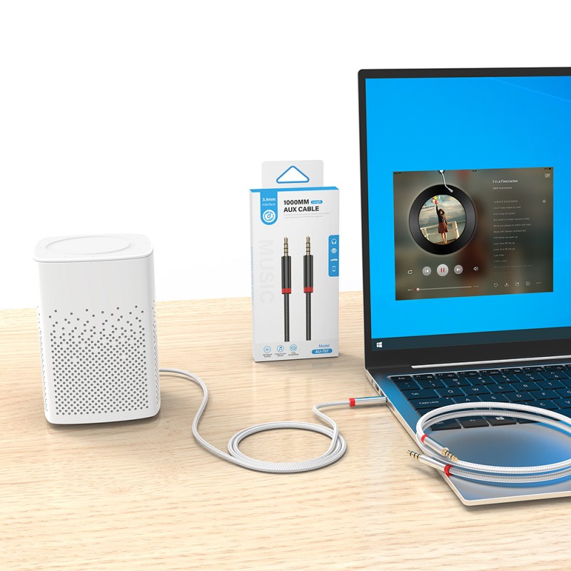 Bal-z  AU-707 Örgü Tasarımlı Aux Audio Kablo 3.5mm 1m