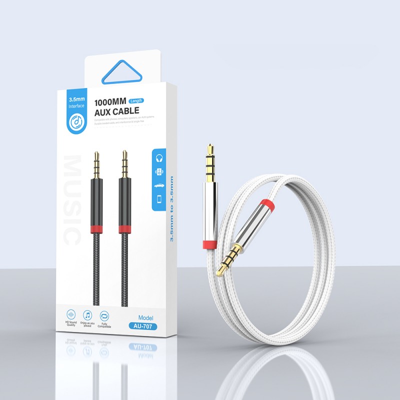 Bal-z  AU-707 Örgü Tasarımlı Aux Audio Kablo 3.5mm 1m