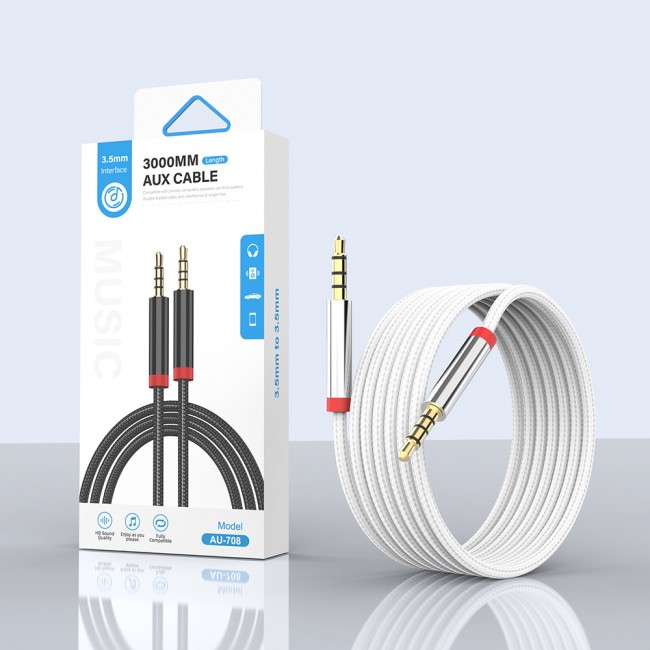 Zore AU-708 Örgü Tasarımlı Aux Audio Kablo 3.5mm 3m Zore AU-708 Örgü Tasarımlı Aux Audio Kablo 3.5mm 3m