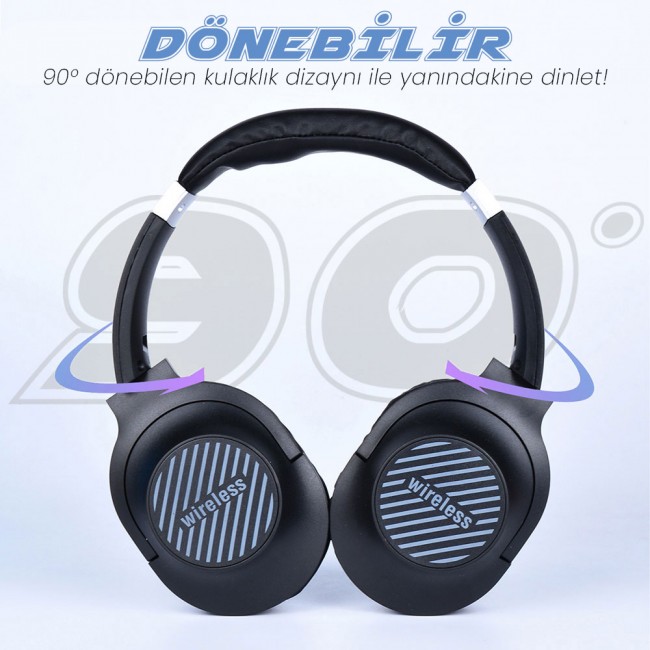 Zore BT850 Ayarlanabilir ve Katlanabilir 90 Derece Dönebilen Kulak Üstü Bluetooth Kulaklık Zore BT850 Ayarlanabilir ve Katlanabilir 90 Derece Dönebilen Kulak Üstü Bluetooth Kulaklık