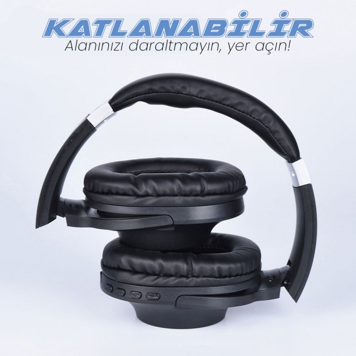 Zore BT850 Ayarlanabilir ve Katlanabilir 90 Derece Dönebilen Kulak Üstü Bluetooth Kulaklık