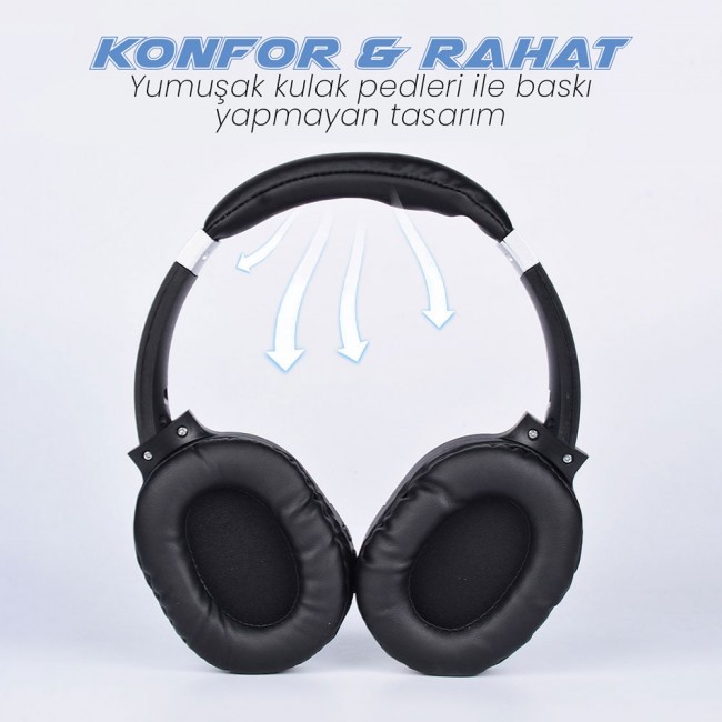 Zore BT850 Ayarlanabilir ve Katlanabilir 90 Derece Dönebilen Kulak Üstü Bluetooth Kulaklık Zore BT850 Ayarlanabilir ve Katlanabilir 90 Derece Dönebilen Kulak Üstü Bluetooth Kulaklık