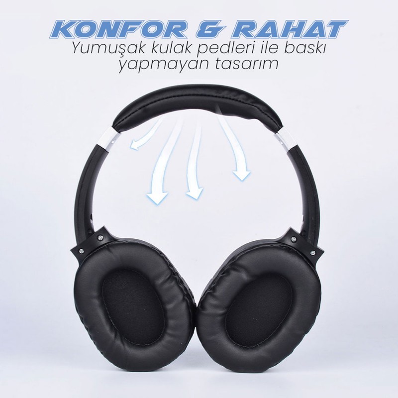 Bal-z  BT850 Ayarlanabilir ve Katlanabilir 90 Derece Dönebilen Kulak Üstü Bluetooth Kulaklık
