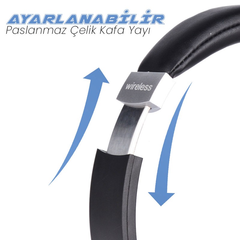 Bal-z  BT850 Ayarlanabilir ve Katlanabilir 90 Derece Dönebilen Kulak Üstü Bluetooth Kulaklık