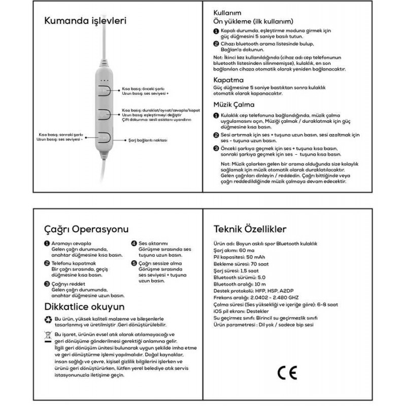 Bal-z  BTK-ZR57 Sport Serisi Bluetooth Kulaklık