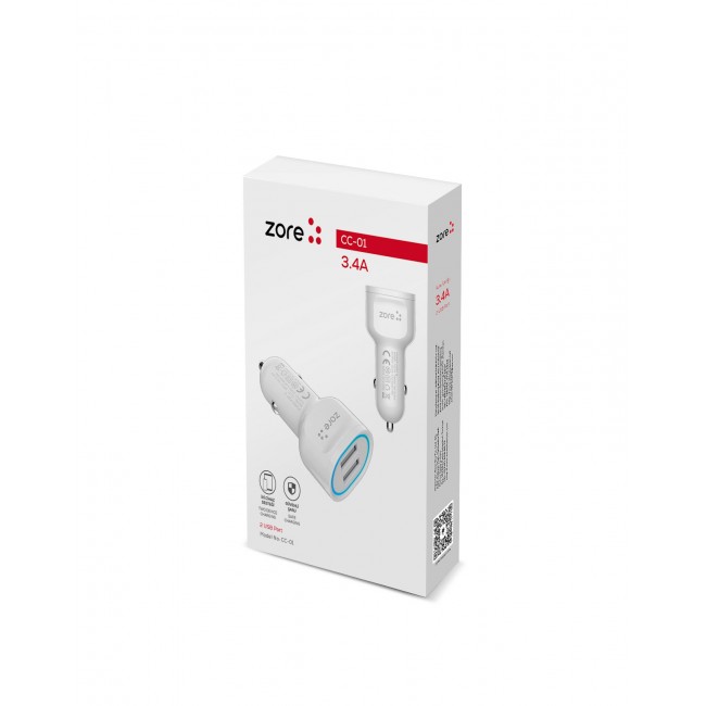 Zore CC-01 Hızlı Şarj Özellikli LED Işıklı Dual USB Araç Şarj Başlığı 18W Zore CC-01 Hızlı Şarj Özellikli LED Işıklı Dual USB Araç Şarj Başlığı 18W