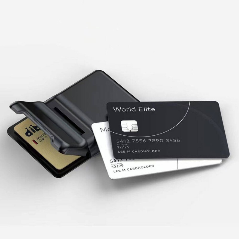 Bal-z  CRD-05 Sade Tasarımlı 2 Hazneli PU Magnetik Standlı Kartlık