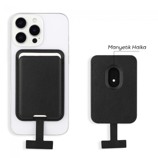 Zore CRD-09 Dahili Şarj Soket Aparatlı Magnetik PU Deri Kartlık Zore CRD-09 Dahili Şarj Soket Aparatlı Magnetik PU Deri Kartlık