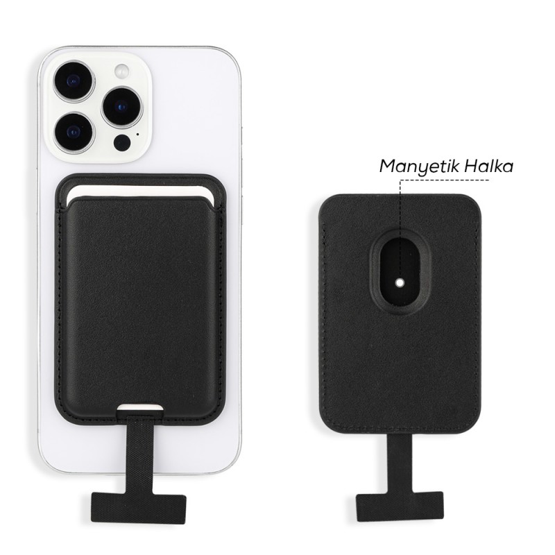 Bal-z Zore CRD-09 Dahili Şarj Soket Aparatlı Magnetik PU Deri Kartlık