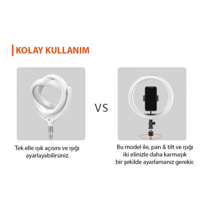 Zore F-539A Işıklı Telefon Tutucu Ring Light Zore F-539A Işıklı Telefon Tutucu Ring Light