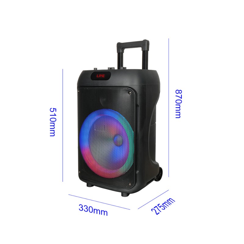 Bal-z  GD-1203 Dijital LED Göstergeli FM Radyolu Mikrofonlu RGB TWS 12 inç Stereo Bass Kablosuz Karaoke Hoparlör