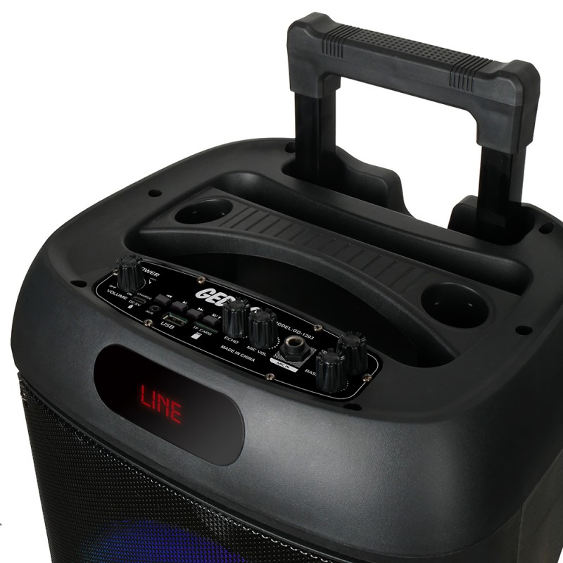Bal-z  GD-1203 Dijital LED Göstergeli FM Radyolu Mikrofonlu RGB TWS 12 inç Stereo Bass Kablosuz Karaoke Hoparlör