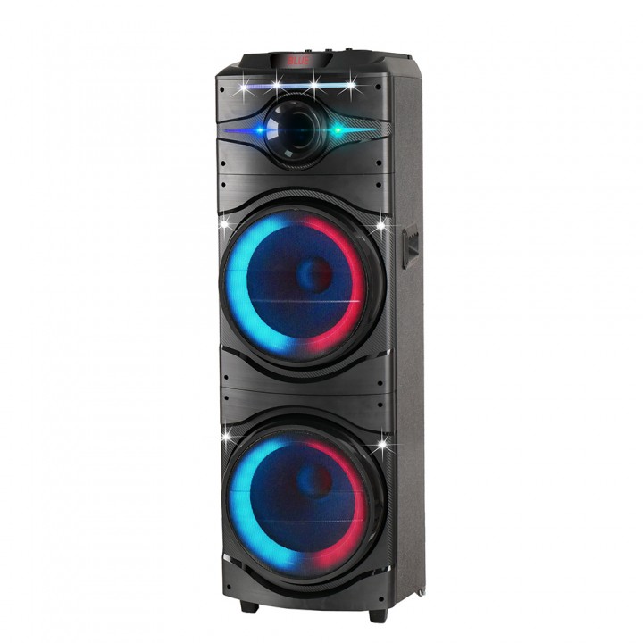 Zore GD-2016 Dijital LED Göstergeli FM Radyolu Mikrofonlu RGB TWS Çift 12 inç Stereo Bass Kablosuz Karaoke Hoparlör