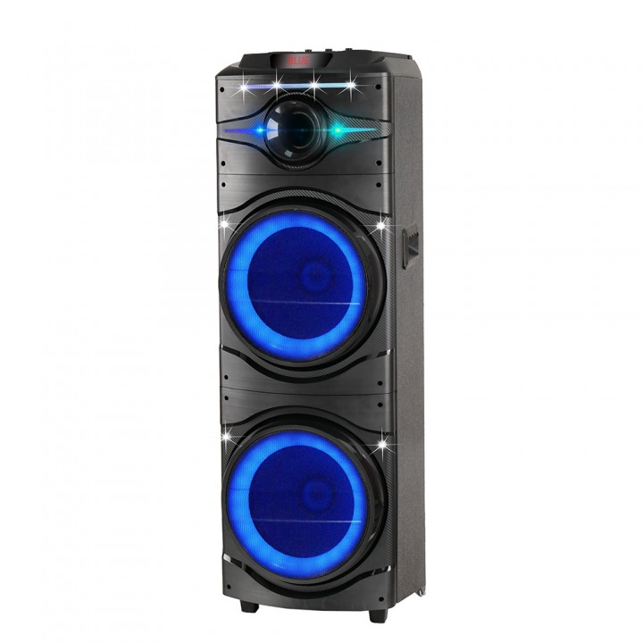 Zore GD-2016 Dijital LED Göstergeli FM Radyolu Mikrofonlu RGB TWS Çift 12 inç Stereo Bass Kablosuz Karaoke Hoparlör