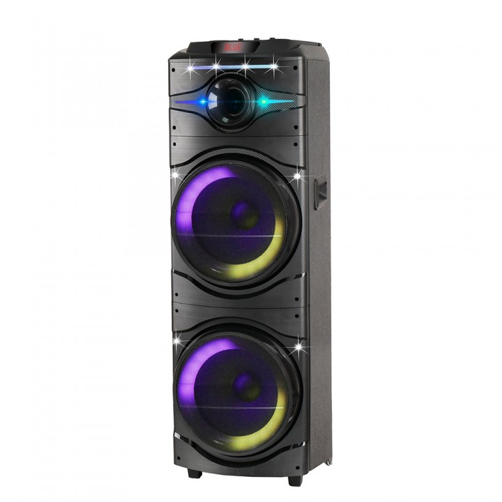 Zore GD-2016 Dijital LED Göstergeli FM Radyolu Mikrofonlu RGB TWS Çift 12 inç Stereo Bass Kablosuz Karaoke Hoparlör