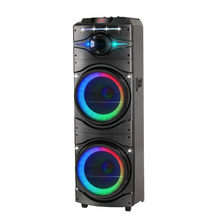 Zore GD-2016 Dijital LED Göstergeli FM Radyolu Mikrofonlu RGB TWS Çift 12 inç Stereo Bass Kablosuz Karaoke Hoparlör