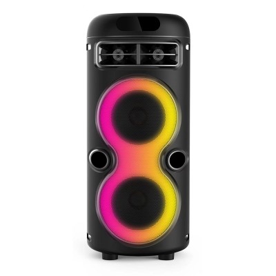 Bal-z  GD-2402 Dijital LED Göstergeli FM Radyolu Mikrofonlu RGB TWS Çift 4 inç Stereo Bass Kablosuz Karaoke Hoparlör