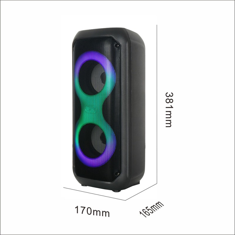 Bal-z Zore GD-2413 FM Radyolu RGB TWS Çift 4 inç Stereo Bass Kablosuz Hoparlör