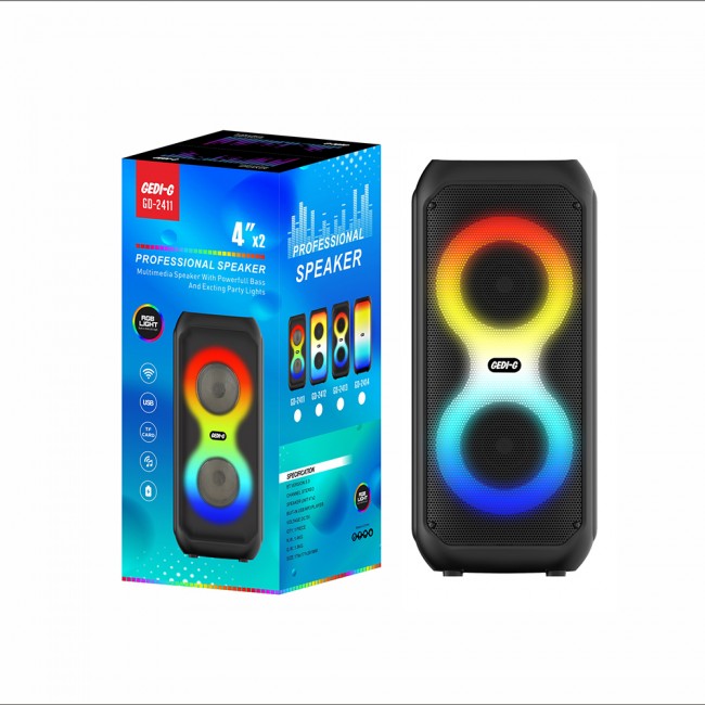 Zore GD-2413 FM Radyolu RGB TWS Çift 4 inç Stereo Bass Kablosuz Hoparlör Zore GD-2413 FM Radyolu RGB TWS Çift 4 inç Stereo Bass Kablosuz Hoparlör