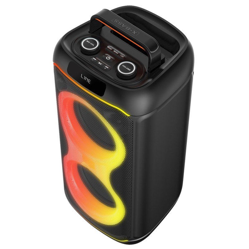 Bal-z Zore GD-2608 Dijital LED Göstergeli FM Radyolu Mikrofonlu RGB TWS Çift 6.5 inç Stereo Bass Kablosuz Karaoke Hoparlör