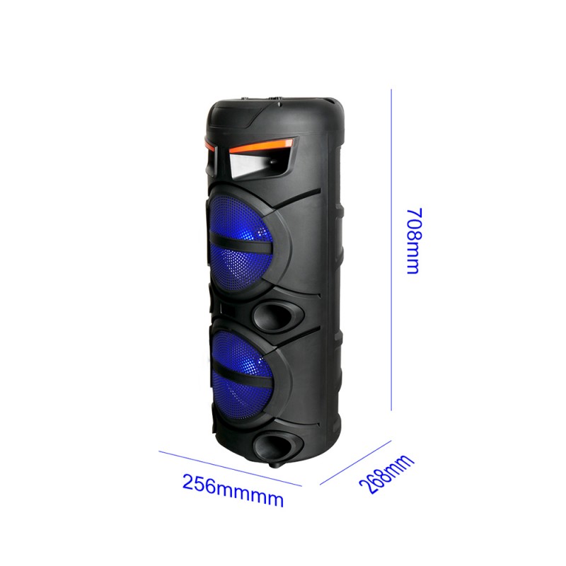 Bal-z Zore GD-2809 Dijital LED Göstergeli FM Radyolu Mikrofonlu RGB TWS Çift 8 inç Stereo Bass Kablosuz Karaoke Hoparlör