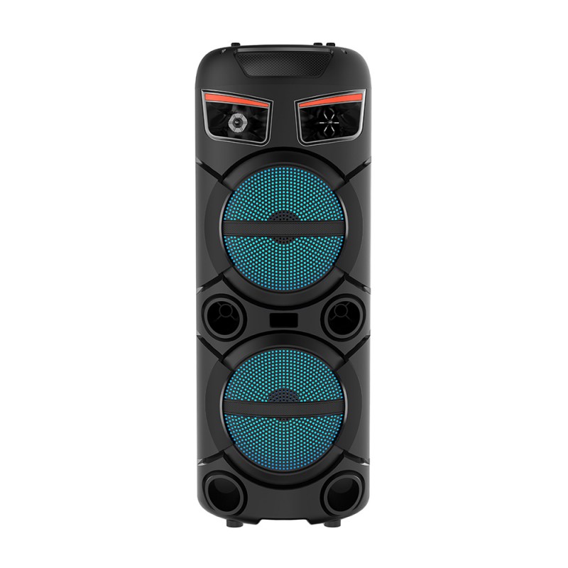 Bal-z Zore GD-2809 Dijital LED Göstergeli FM Radyolu Mikrofonlu RGB TWS Çift 8 inç Stereo Bass Kablosuz Karaoke Hoparlör