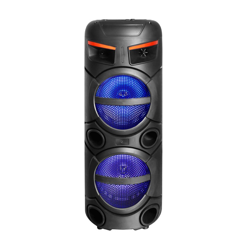 Bal-z Zore GD-2809 Dijital LED Göstergeli FM Radyolu Mikrofonlu RGB TWS Çift 8 inç Stereo Bass Kablosuz Karaoke Hoparlör