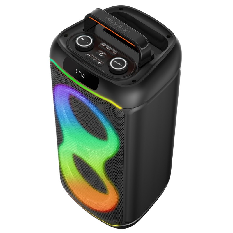 Bal-z  GD-2823 Dijital LED Göstergeli FM Radyolu Mikrofonlu RGB TWS Çift 8 inç Stereo Bass Kablosuz Karaoke Hoparlör