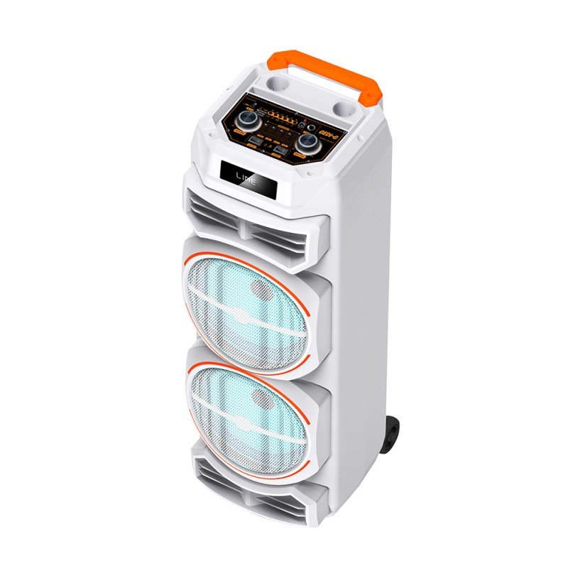 Bal-z  GD-2828 Dijital LED Göstergeli Mikrofonlu RGB TWS Çift 8 inç Stereo Bass Kablosuz Karaoke Hoparlör