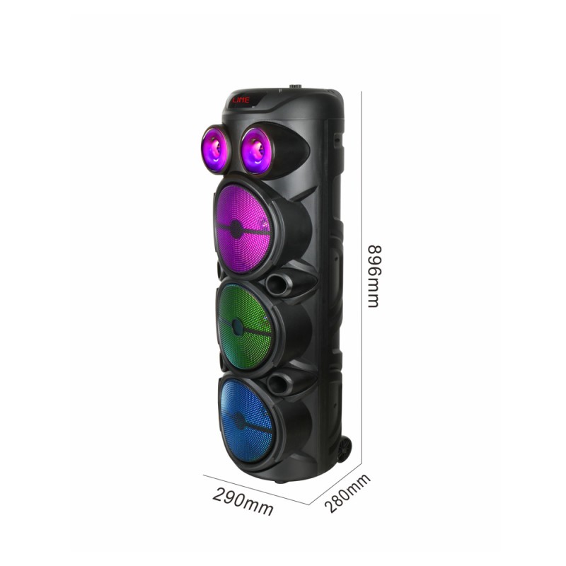 Bal-z  GD-2887 Dijital LED Göstergeli Mikrofonlu RGB TWS 8 inç Stereo Bass Kablosuz Karaoke Hoparlör