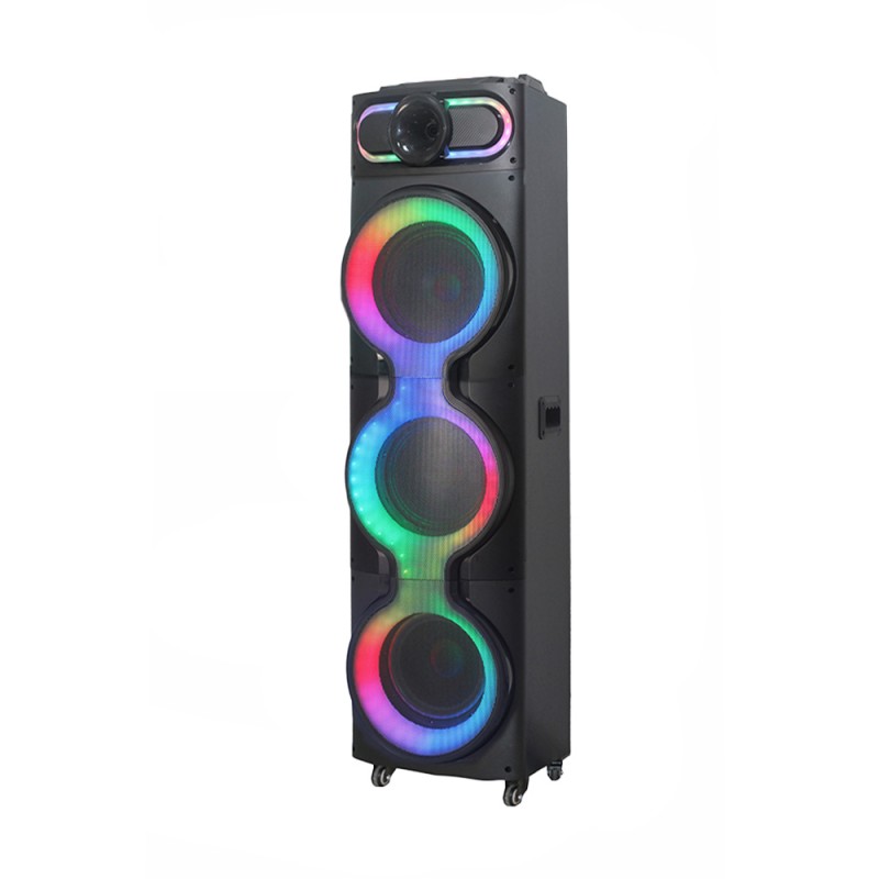 Bal-z  GD-3126 Dijital LED Göstergeli Mikrofonlu RGB TWS Üçlü 10 inç Stereo Bass Kablosuz Karaoke Hoparlör