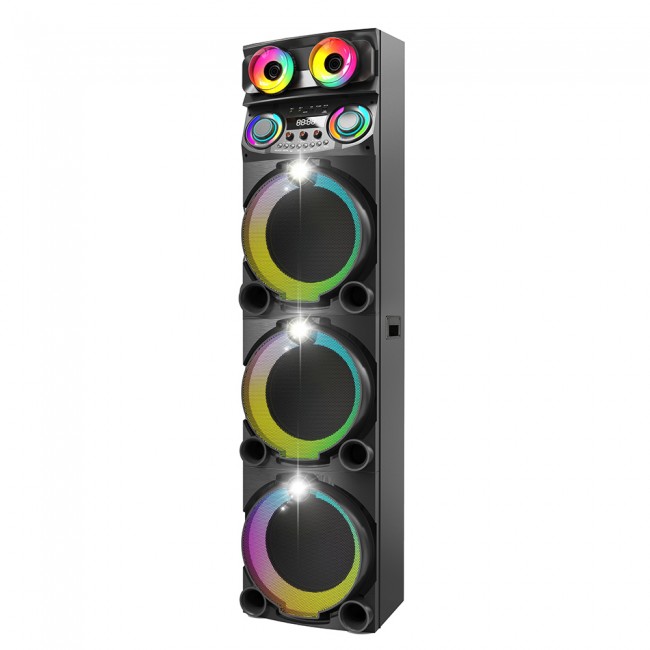 Zore GD-3127 Dijital LED Göstergeli Mikrofonlu RGB TWS Üçlü 12 inç Stereo Bass Kablosuz Karaoke Hoparlör