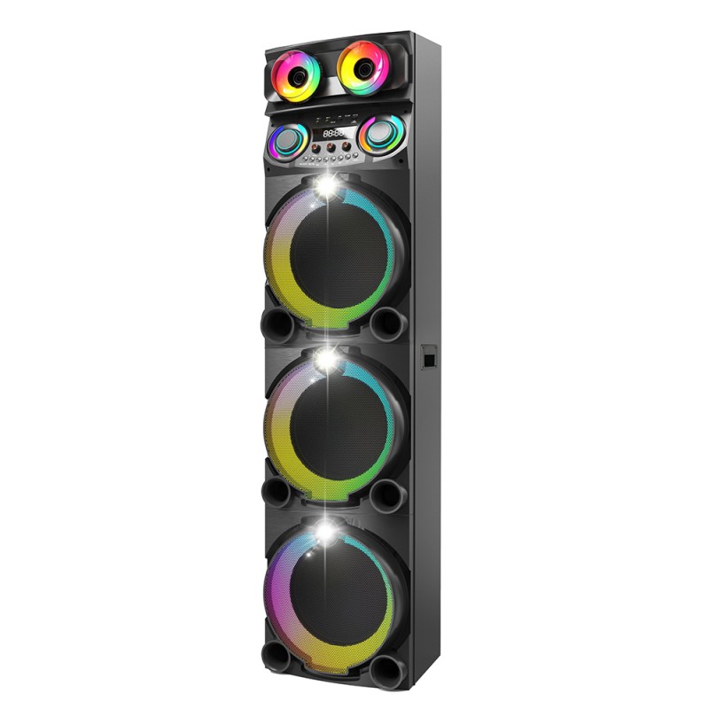 Bal-z Zore GD-3127 Dijital LED Göstergeli Mikrofonlu RGB TWS Üçlü 12 inç Stereo Bass Kablosuz Karaoke Hoparlör