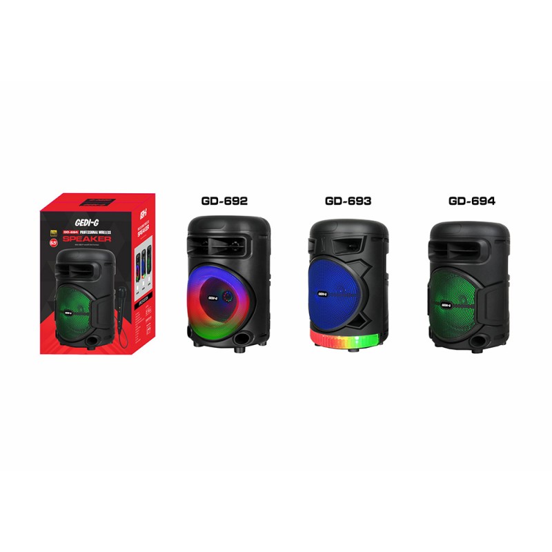 Bal-z Zore GD-692 FM Radyolu Mikrofonlu RGB TWS 6.5 inç Stereo Bass Kablosuz Karaoke Hoparlör