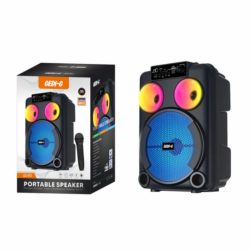 Bal-z Zore GD-892 Mikrofonlu RGB TWS 8 inç Stereo Bass Kablosuz Karaoke Hoparlör