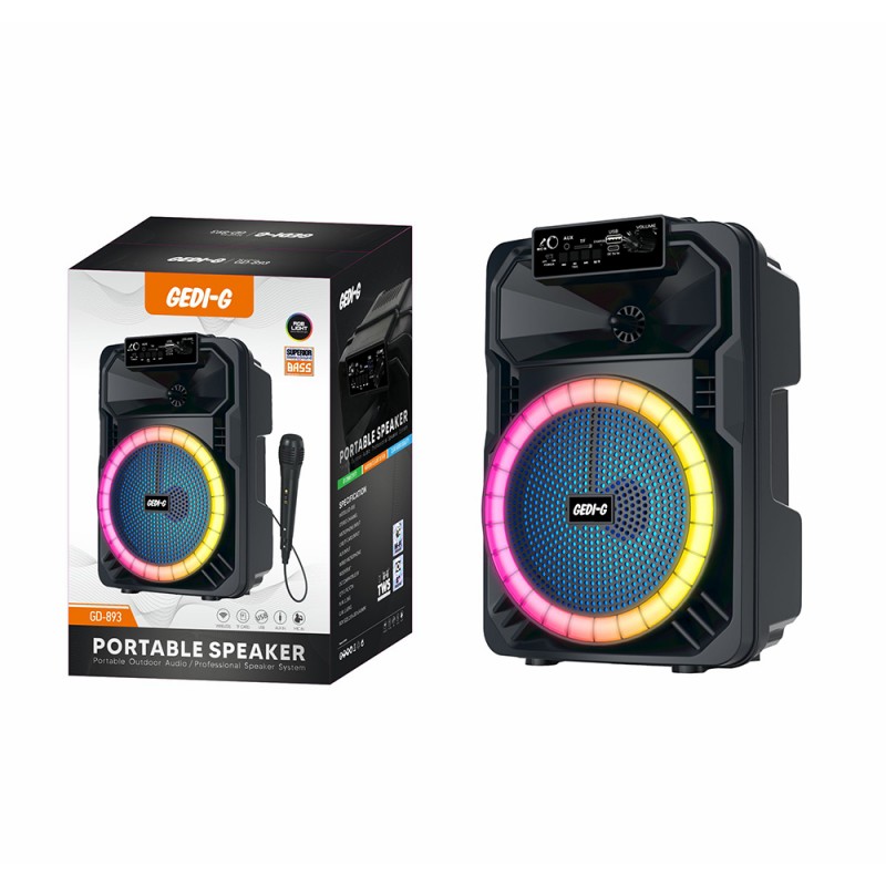Bal-z Zore GD-893 Mikrofonlu RGB TWS 8 inç Stereo Bass Kablosuz Karaoke Hoparlör