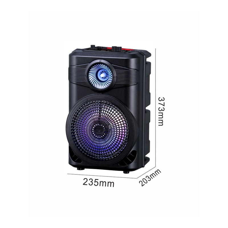 Bal-z Zore GD-904 Dijital LED Göstergeli FM Radyolu Mikrofonlu RGB TWS 8 inç Stereo Bass Kablosuz Karaoke Hoparlör