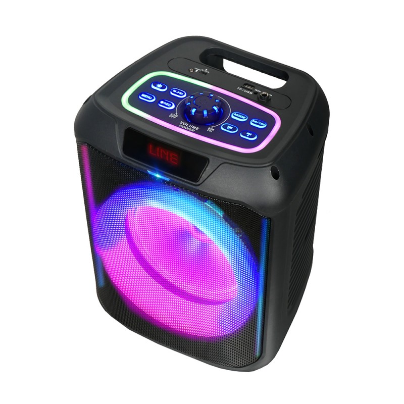 Bal-z Zore GD-907 Dijital LED Göstergeli FM Radyolu Mikrofonlu RGB TWS 8 inç Stereo Bass Kablosuz Karaoke Hoparlör