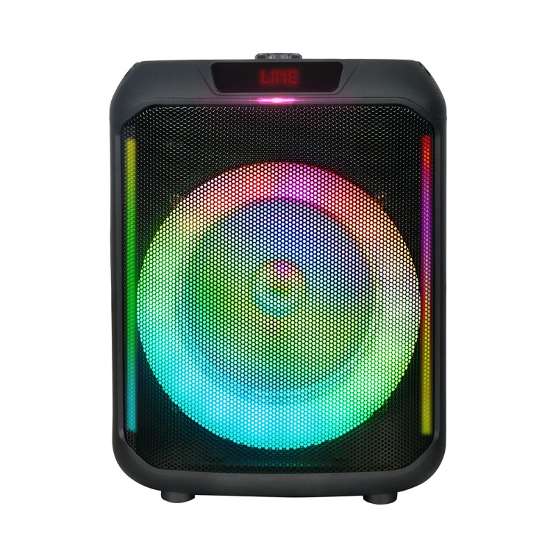 Bal-z Zore GD-907 Dijital LED Göstergeli FM Radyolu Mikrofonlu RGB TWS 8 inç Stereo Bass Kablosuz Karaoke Hoparlör