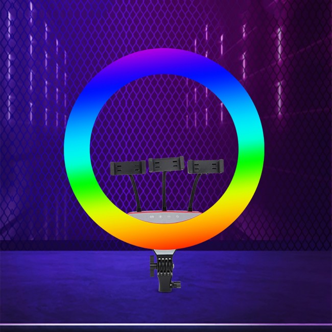 Zore LJJ18 RGB Light 45cm Işıklı Telefon Tutucu Ring Light Zore LJJ18 RGB Light 45cm Işıklı Telefon Tutucu Ring Light