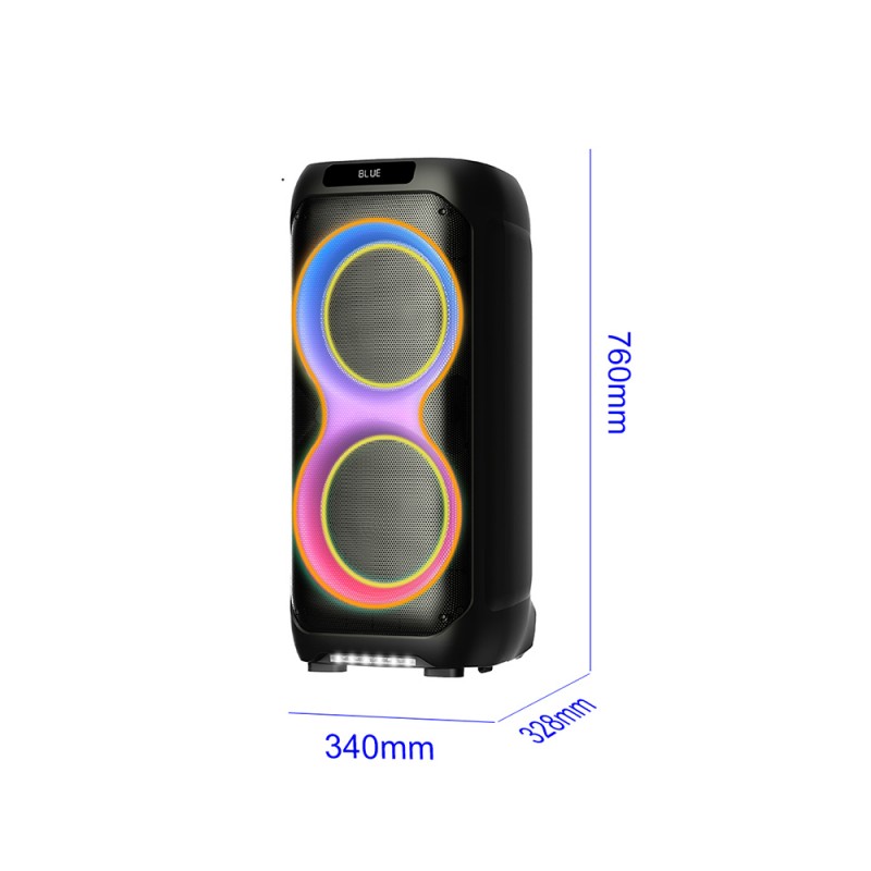 Bal-z Zore LT-2131 Dijital LED Göstergeli Mikrofonlu RGB TWS Çift 8 inç Stereo Bass Kablosuz Karaoke Hoparlör