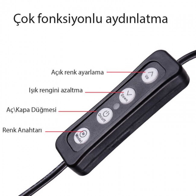 Zore M20 Işıklı Telefon Tutucu Ring Light Zore M20 Işıklı Telefon Tutucu Ring Light