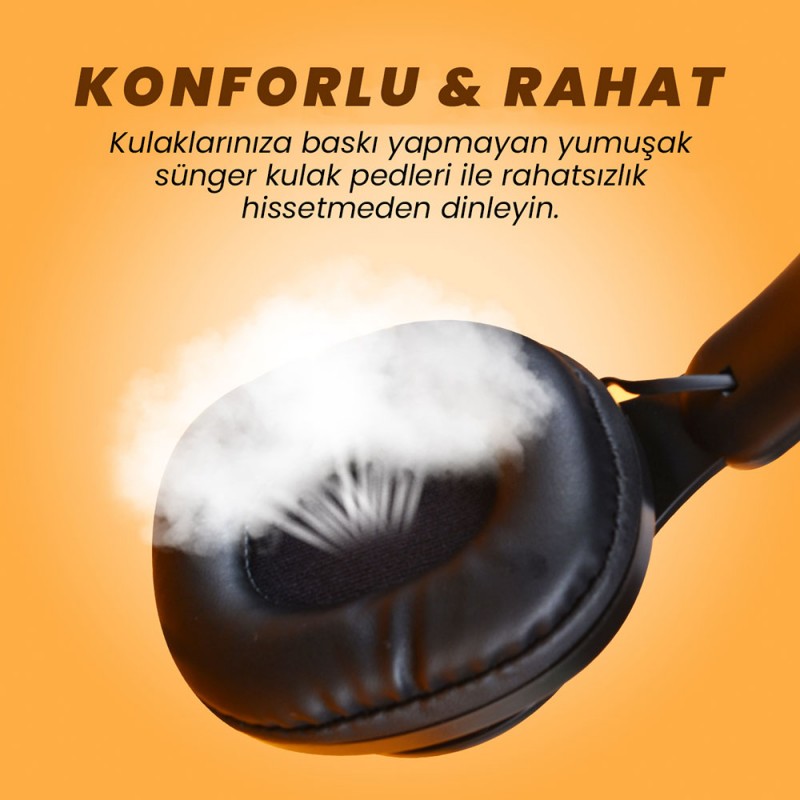 Bal-z  M6 Plus Ayarlanabilir ve Katlanabilir Kulak Üstü Bluetooth Kulaklık