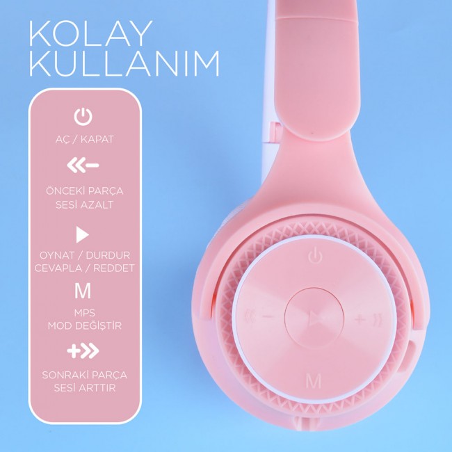 Zore M6 Pro Ayarlanabilir ve Katlanabilir Kulak Üstü Bluetooth Kulaklık Zore M6 Pro Ayarlanabilir ve Katlanabilir Kulak Üstü Bluetooth Kulaklık