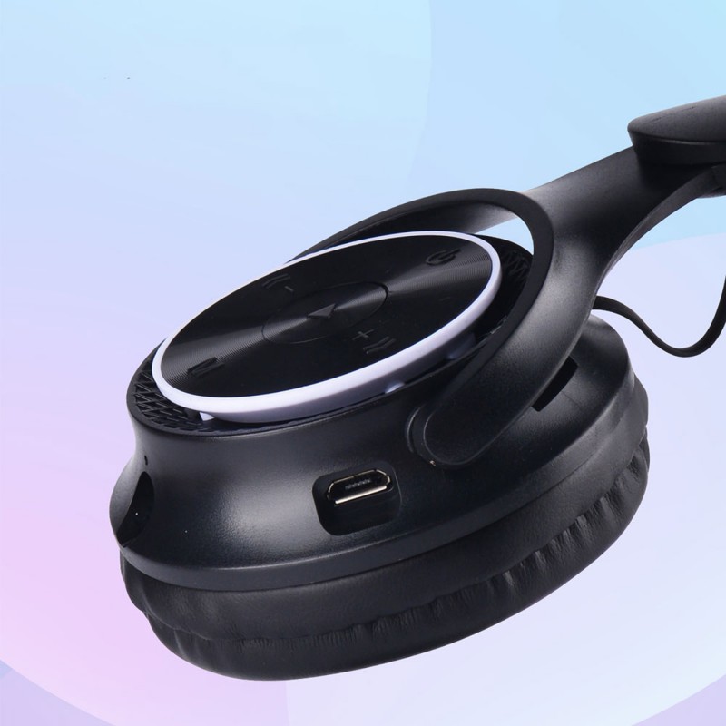 Bal-z  M6 Pro Cat RGB Led Işıklı Kedi Kulağı Band Tasarımlı Ayarlanabilir ve Katlanabilir Kulak Üstü Bluetooth Kulaklık