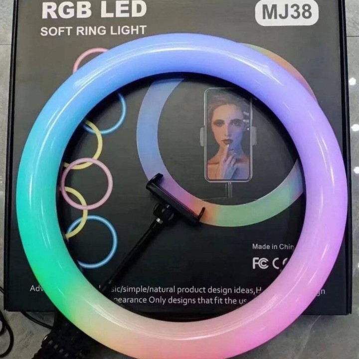 Zore MJ38 RGB 25W Ring Light Canlı Yayın 38cm USB'li ve Telefon Stand